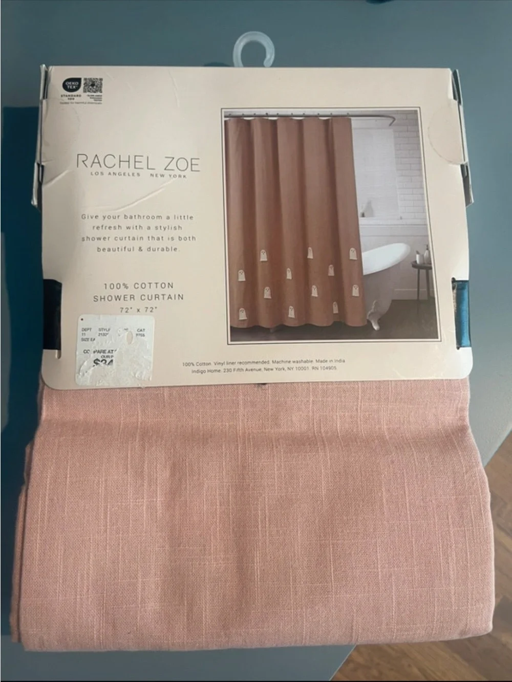 Rachel Zoe Ghost Shower Curtain 72×72 NWT Halloween